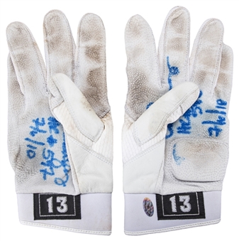 2010 Alex Rodriguez Game Used & Signed Nike Batting Gloves Used For Career Home Run #597 (Rodriguez LOA) 